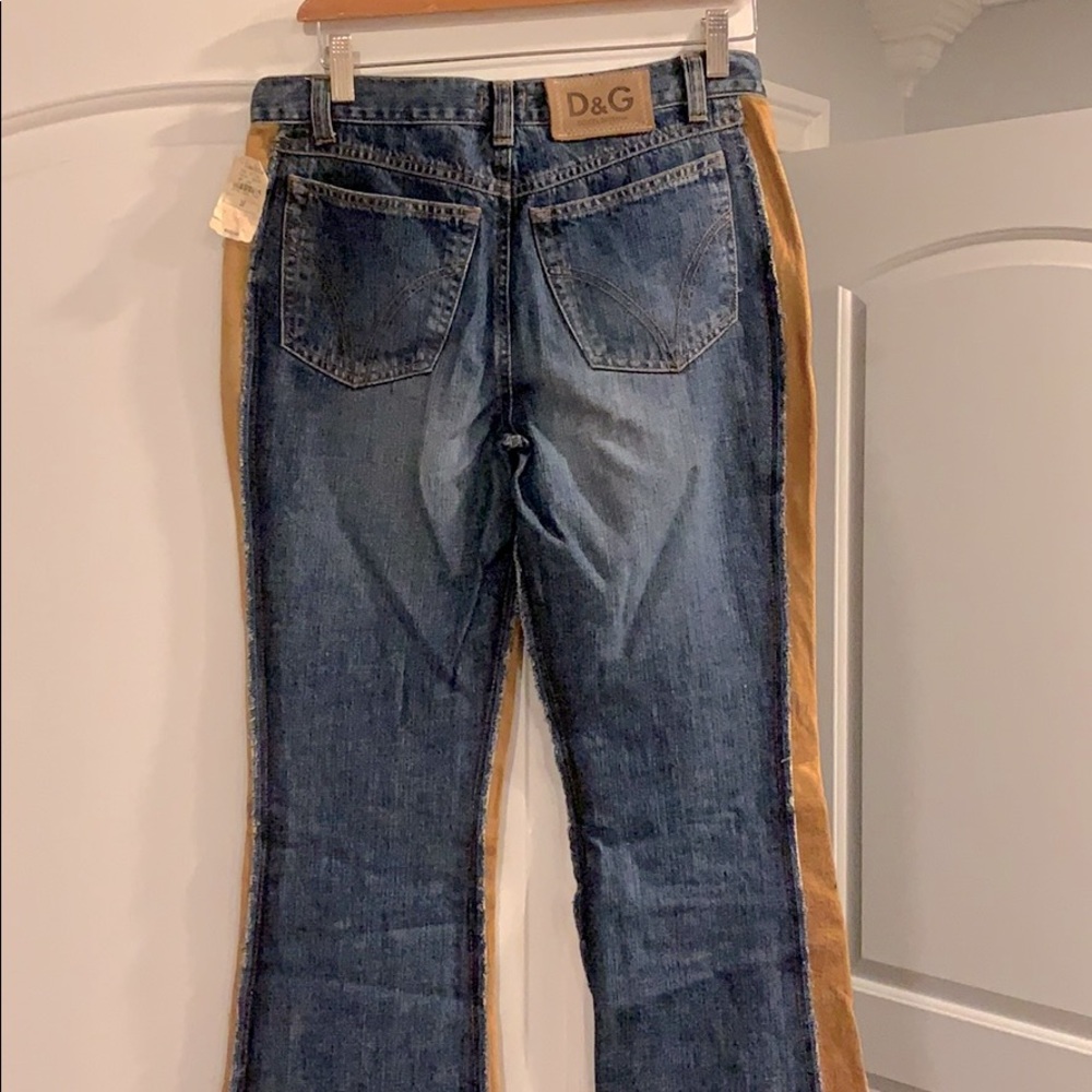 Vintage D&G Boot Leg Suede/Denim pants - size 28